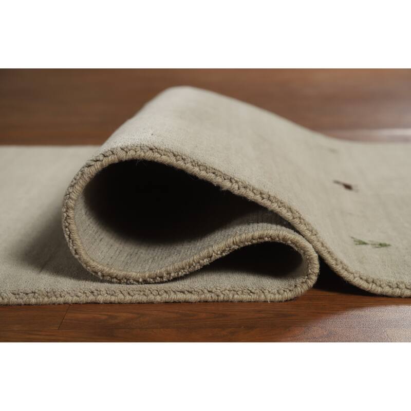 Gabbeh Indian Runner Rug Hand-Knotted Hallway Wool Carpet - 2'9" x 8'3"