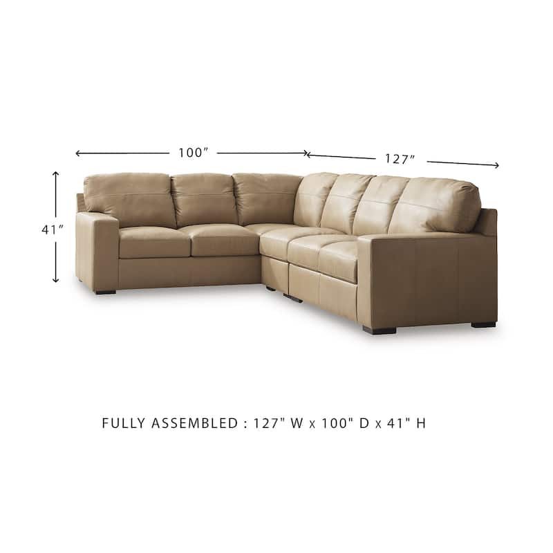 Signature Design by Ashley Bandon Brown 3-Piece Sectional - 127"W x 100"D x 41"H