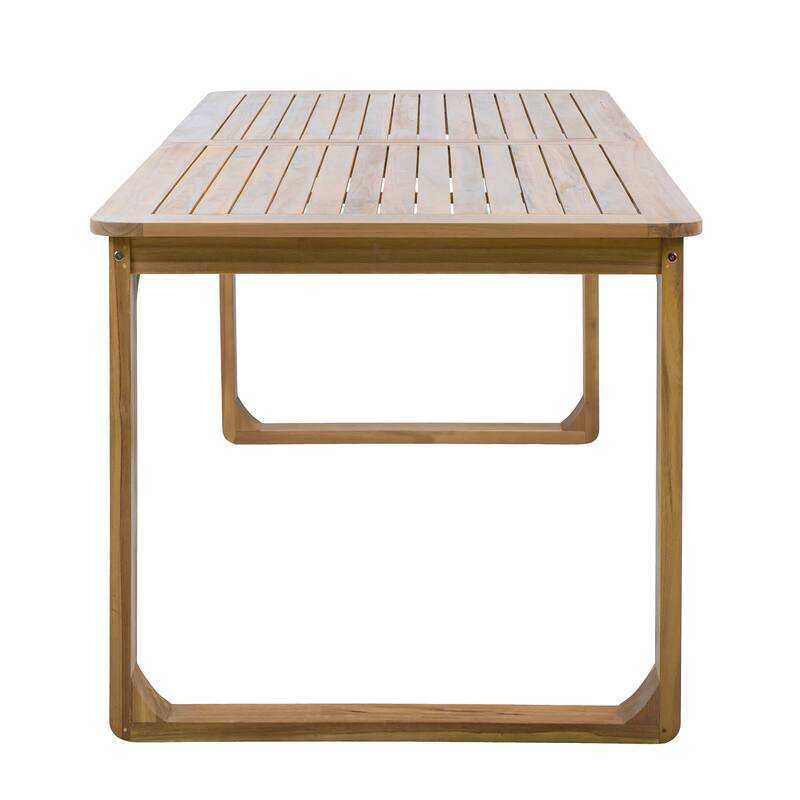 Christopher Knight Home - Ronan Outdoor Acacia Wood Dining Set with Rope Back Chairs & Curved Leg Dining Table, Teak Finish