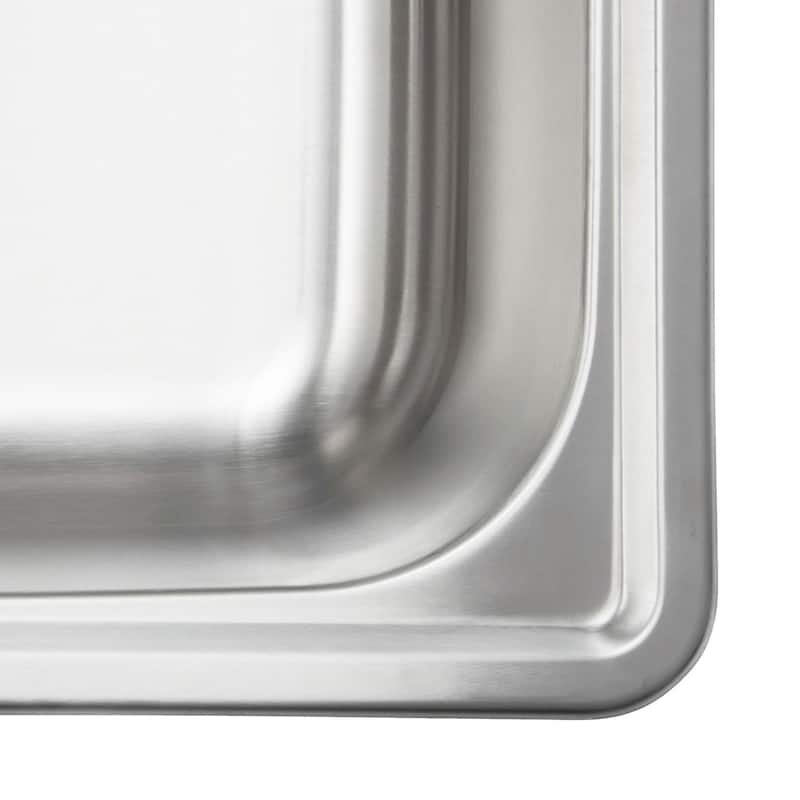 Fine Fixtures Top Mount Stainless Steel Single Bowl - 2 Holes - 15 x 15