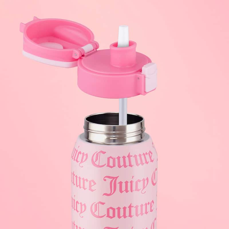 Juicy Couture Glam Getaway Hydration Stainless Steel Tumbler with Flip Top Lid - 32oz