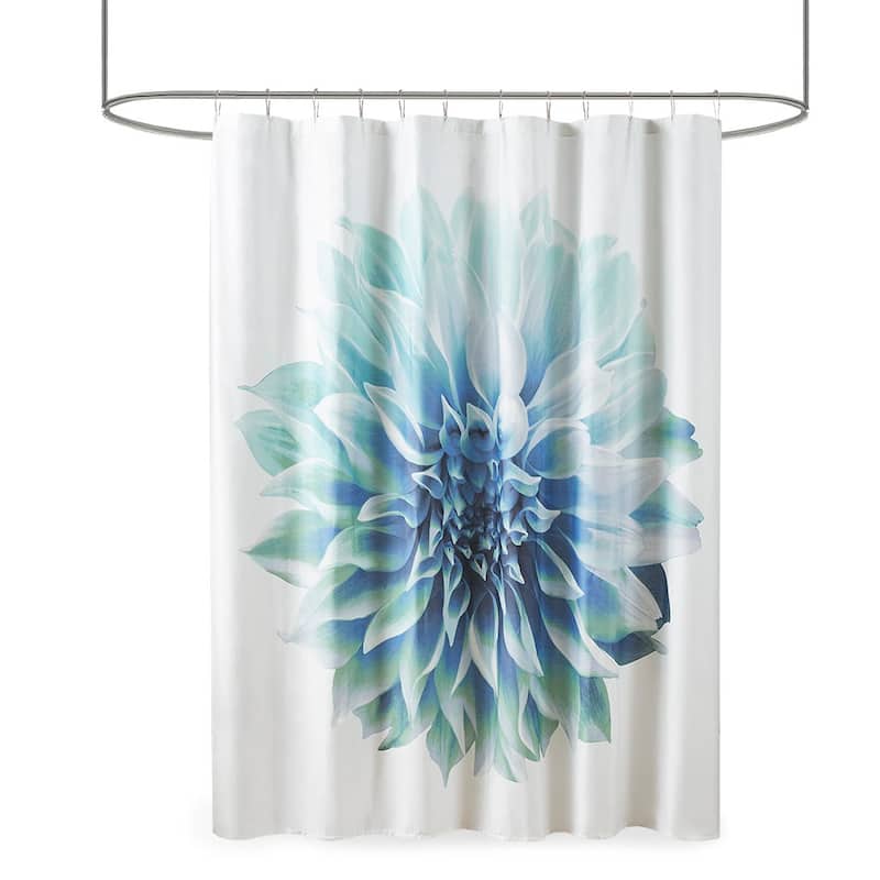 Printed Floral Cotton Shower Curtain