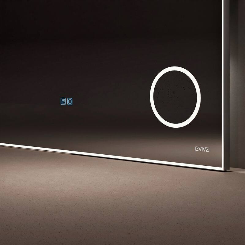Eviva Illuminate 72" x 30" Rectangular Chrome Aluminum Framed Mirror