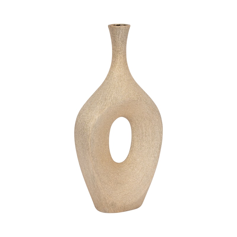 Sagebrook Home Ceramic 19" Open Cut Vase, Oval, 19"H
