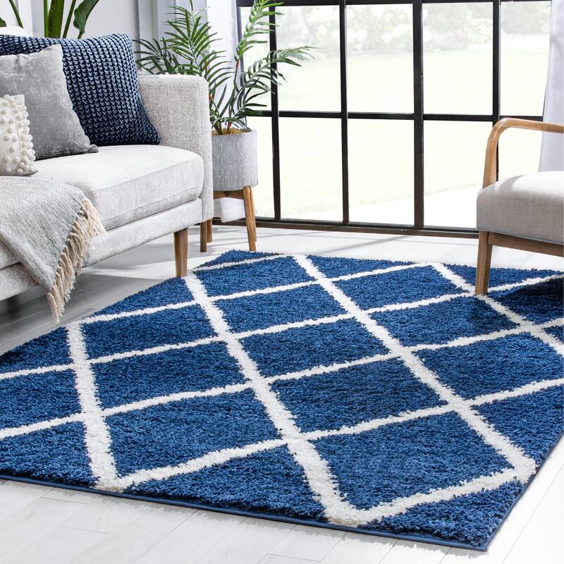 Well Woven Madison Shag Cole Modern Tribal Shag Area Rug