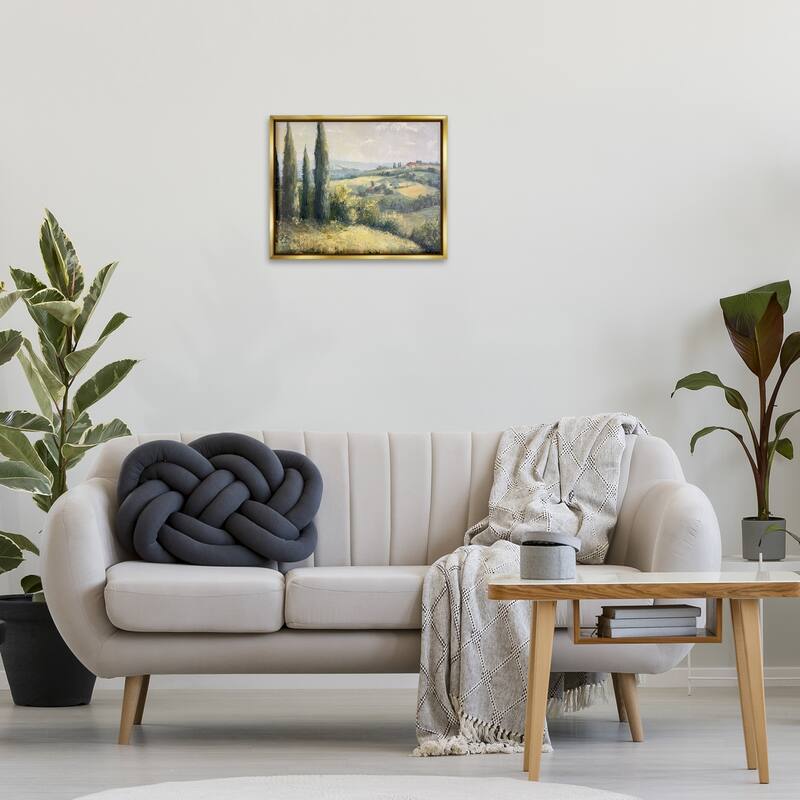 Stupell Rolling Hills Country View Framed Floater Canvas Wall Art Design By Petal Prints Design