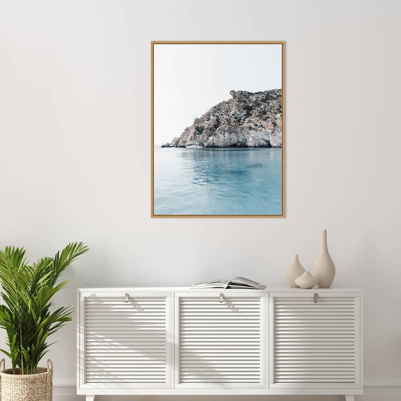 Sculptured Shoreline Milos by Bella Eve Framed Canvas Wall Art Print - Sylvie Natural