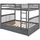 preview thumbnail 4 of 16, Full over Full Bunk Bed with 2 Storage Drawers&Ladder, Convertible Beds