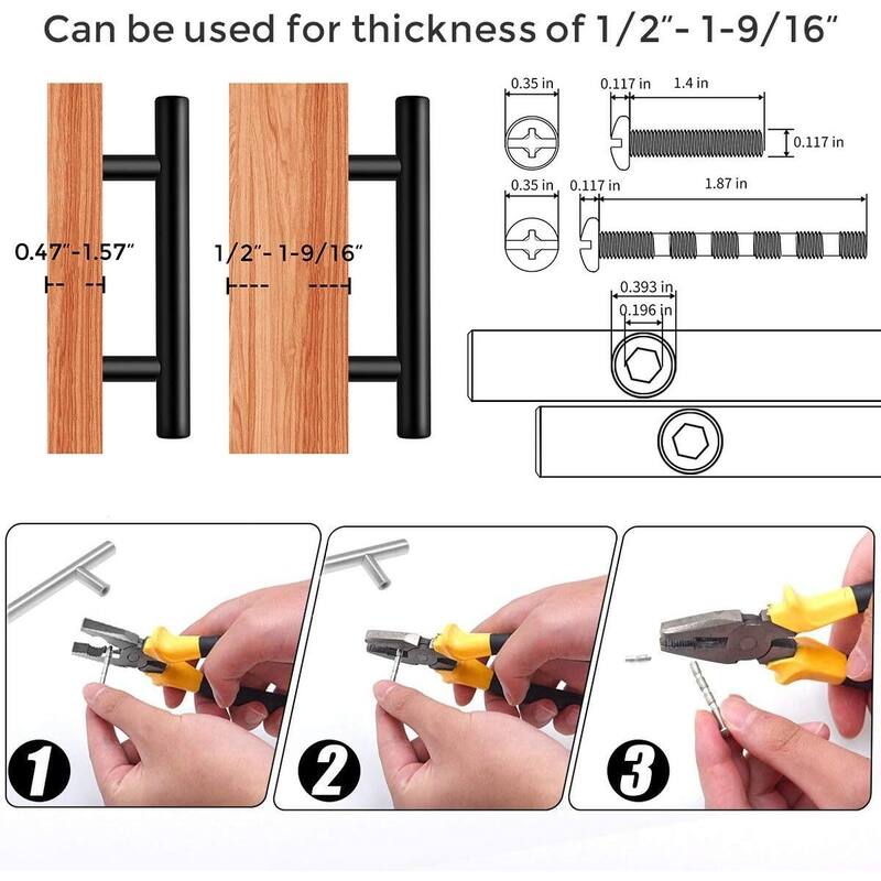 30-Pack Cabinet Pulls - 5" Handles, 3" Hole Center for Kitchen Drawers