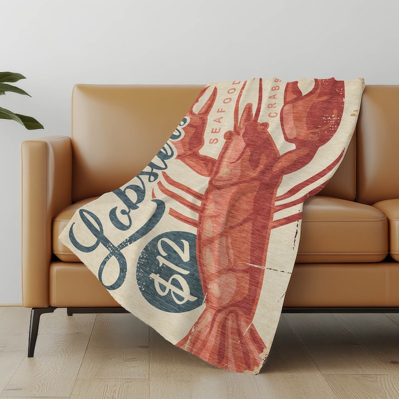 Premium Machine Washable ASB150 Lobster Market Sherpa Throw Blanket - Beige - 4'2" x 5'10"