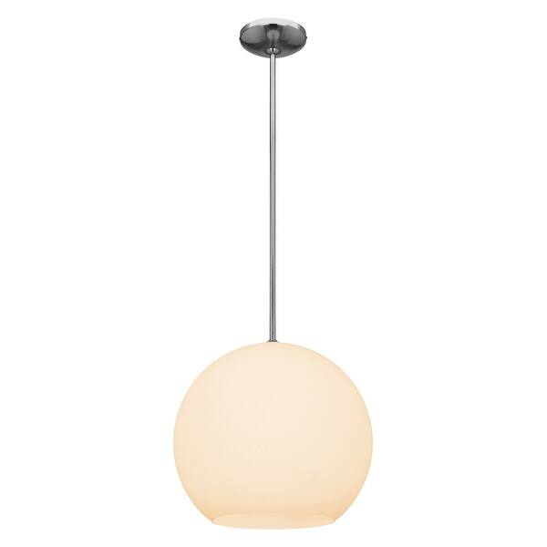 slide 2 of 2, Access Lighting Nitrogen - 14" Ball Pendant - Brushed Steel - Opal Glass Diffuser - Incandescent Brushed Steel/Opal