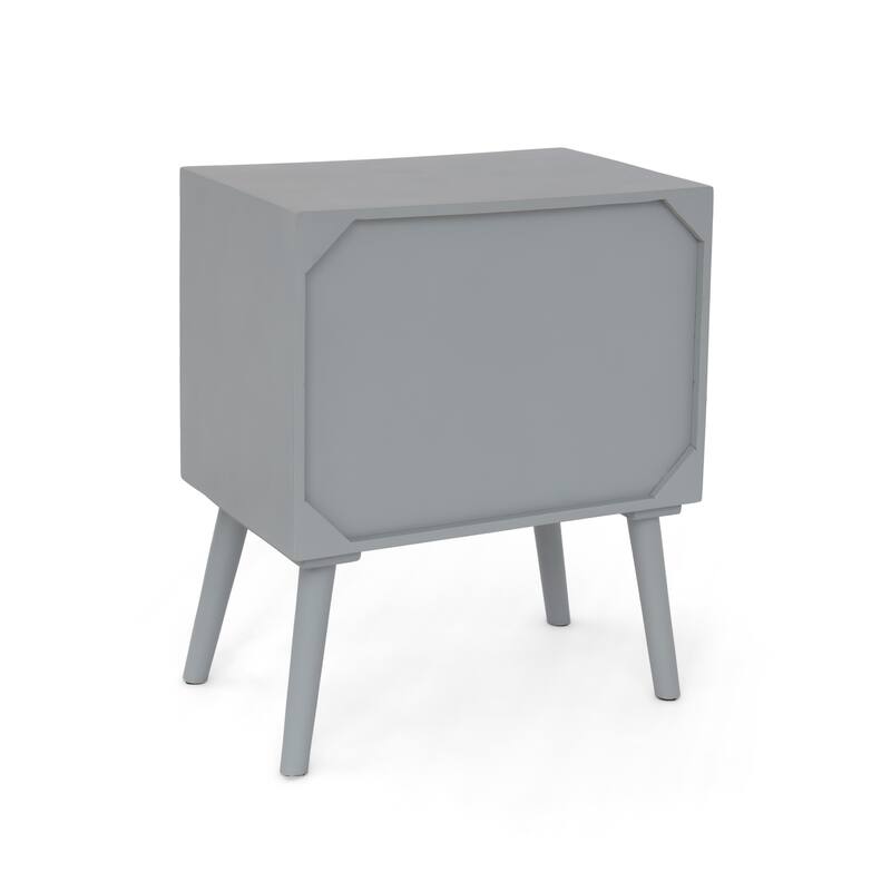 Handcrafted Mango Wood Cabinet with 2 Drawers, Boho and Mid-Century Style, Durable MDF Frame, 24" Tall