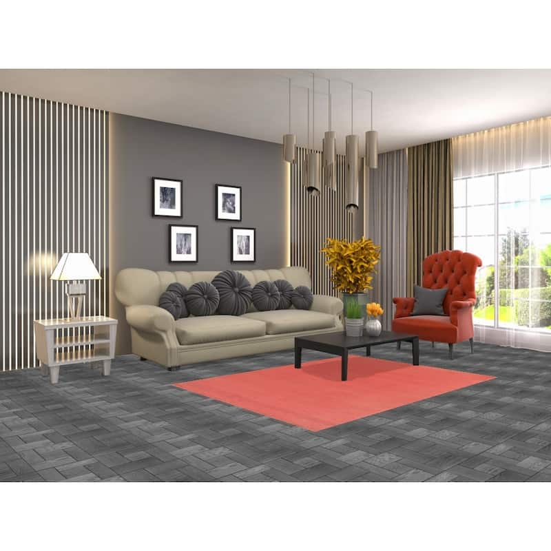 Pink Gabbeh Modern Rug Hand-Knotted Wool Carpet - 4'2" x 5'10"