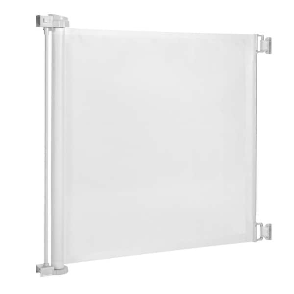 slide 2 of 8, 33 Inch Tall Retractable Mesh Safety Gate for Indoor and Outdoor Use-White - 55" x 33" White