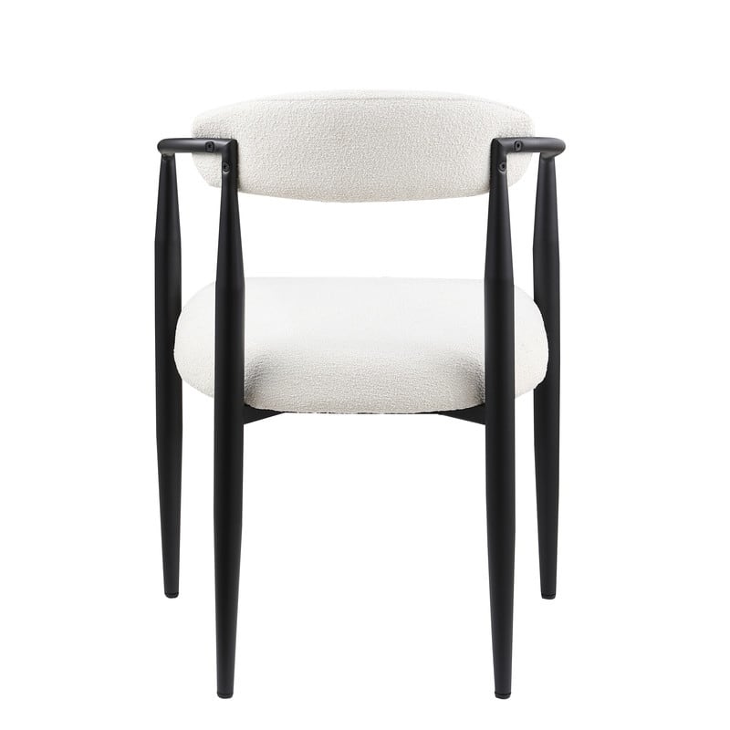 Mid-Century Modern Upholstered Dining Chairs Set of 2 with Metal Legs