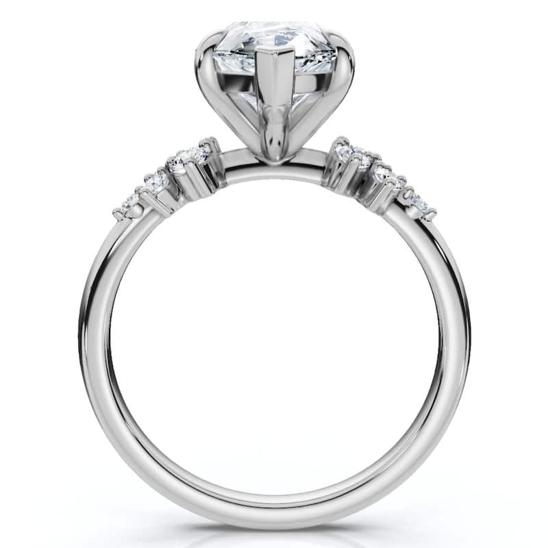 Certified 3 1/3Ct Pear Diamond Engagement Ring Gold or Platinum Lab Grown