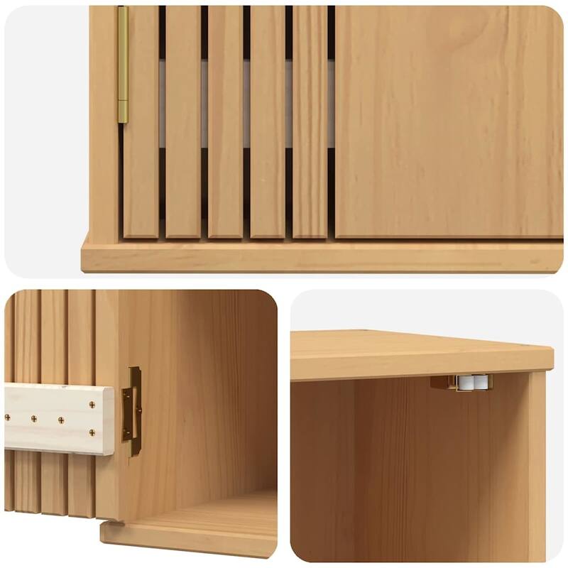 vidaXL Bathroom Cabinet Olden Brown 35 x 30 x 55 cm Solid Pine wood - 13.78 x 11.81 x 21.65 in