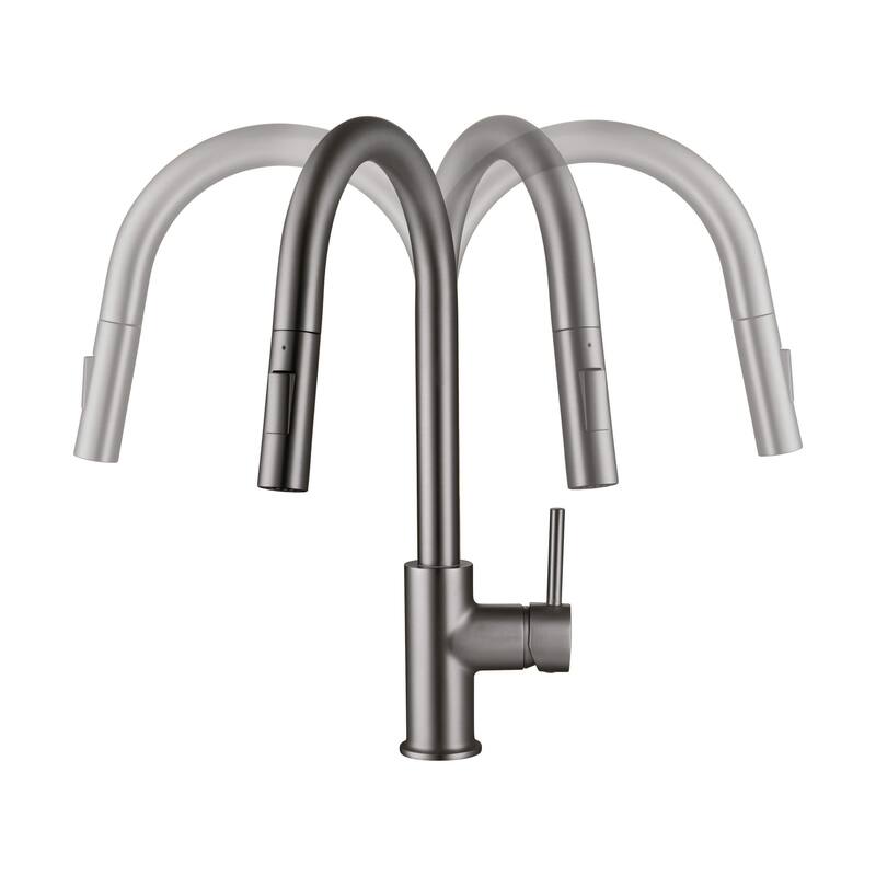 Circular Single Handle Pull Down Kitchen Faucet