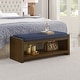 preview thumbnail 10 of 13, 47" Accent Bench with Lower Shelf Shoe Rack, Padded Seating Bench, Bed End Bench with Storage, Removable Cushion
