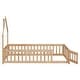 preview thumbnail 47 of 109, Twin/Full Montessori Toddler Floor Bed Frame, Modern House-Shaped Bed Frame with Fence and Full-Length Guardrails for Girls Boys