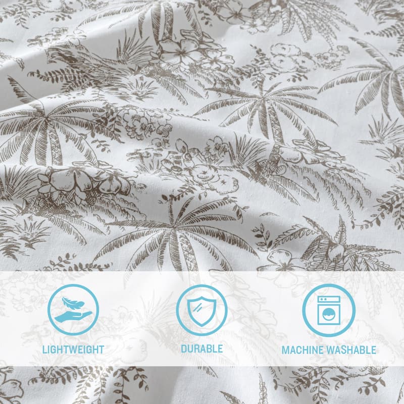 Tommy Bahama Pen And Ink Palm Cotton Shower Curtain