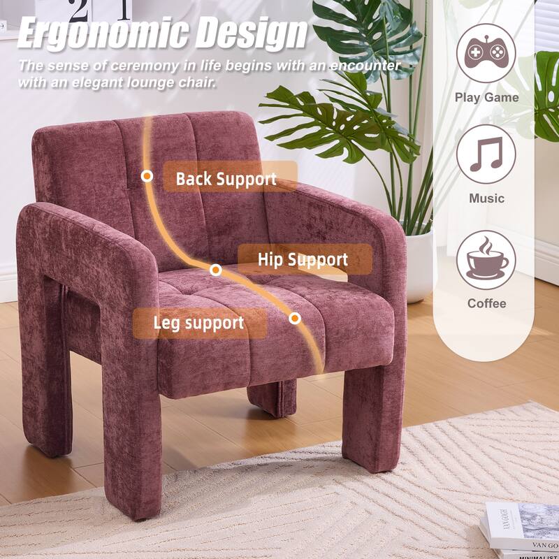 Modern Minimalist Casual Single Armchair Living Room, Bedroom, Upholstered Chair, Comfortable Padded Armchair