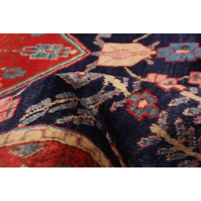 ECARPETGALLERY Hand-knotted Melis Vintage Navy Wool Rug - 5'2 x 6'8