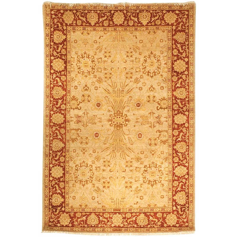 SAFAVIEH Couture Hand-knotted Peshawar Magna Traditional Oriental Vegetable Dye - 9' x 12' - Gold/Red - Rectangle