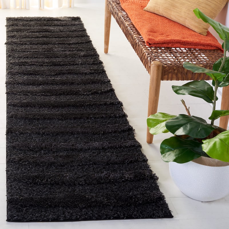 SAFAVIEH Hi-Lo Shag Agista Modern Stripe 1.6-inch Thick Rug