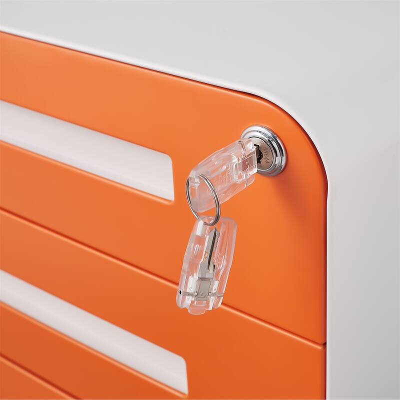 Rounded 3 drawer mobile filing cabinet, multifunctional legal/letter/A4 file storage cabinet