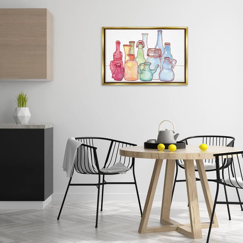 Stupell Colorful Vases Collection Framed Floater Canvas Wall Art Design By Stephanie Fielden