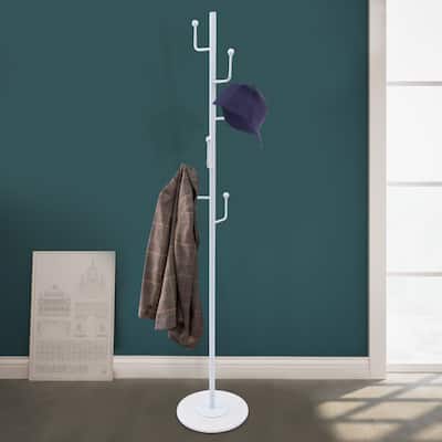 Metal Clothes Stand Hall Coat Tree with 6 Hooks