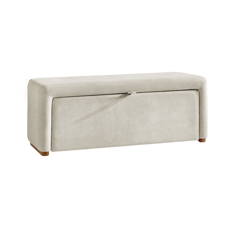 Gustavo Modern 48.5''W Bench with Side-opening Storage Compartment and Solid Wood Legs by HULALA HOME