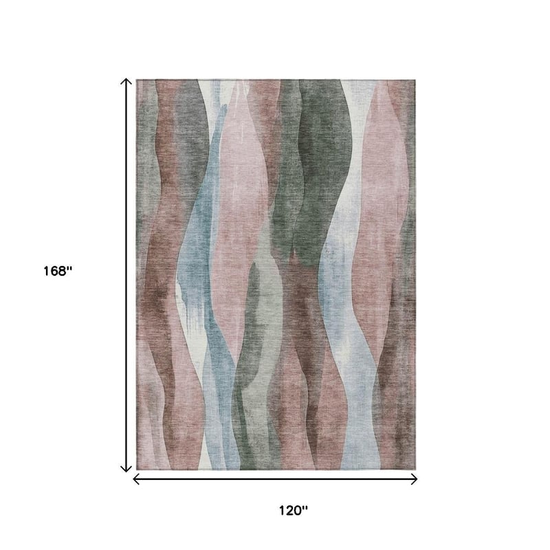 HomeRoots Abstract Transitional Rectangle Outdoor Rug