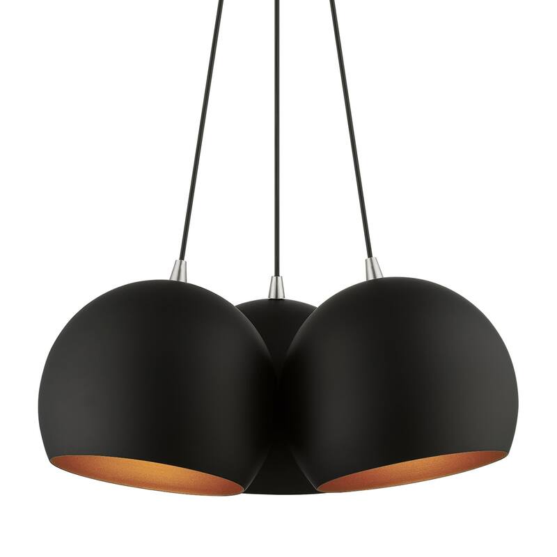 Livex Lighting 43393 Piedmont 3 Light 22" Wide Multi Light Pendant - Black / Brushed Nickel