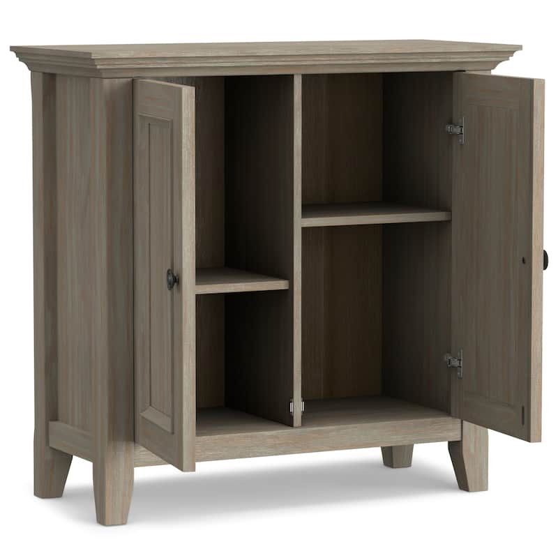 WYNDENHALL Halifax Solid Wood Transitional Low Storage Cabinet - 32"w x 14"d x 31" h