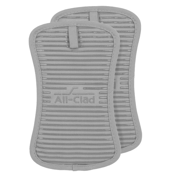 slide 2 of 58, All-Clad 2-Pack Silicone Pot Holders Titanium Grey