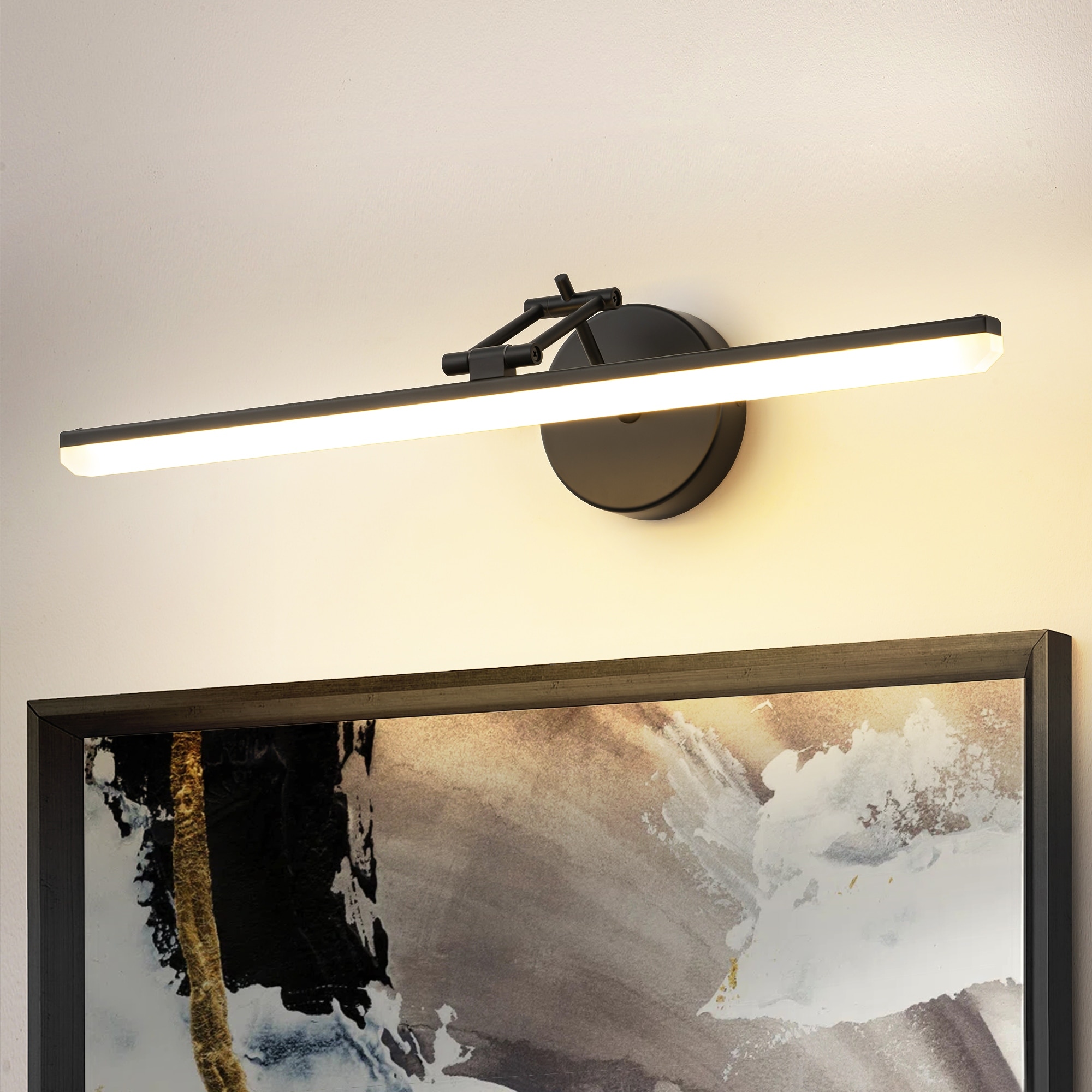 Rennnsan 22.8" Mid-Century Modern Linear LED Bathroom Vanity Light Picture Frame Light