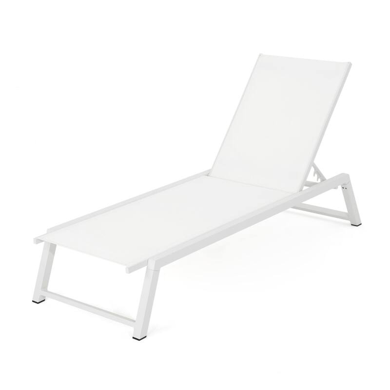 Outdoor aluminum frame mesh chaise lounge chair