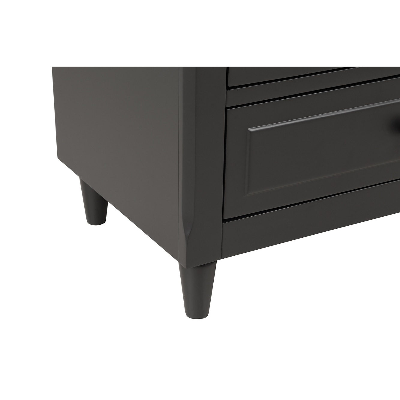 Black 3-Drawer Wood Nightstand for Bedroom & Living Room
