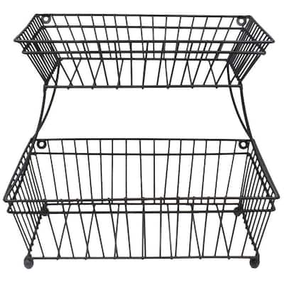 Sorbus Metal Basket, 2 Tier Countertop Rack, for Bathroom, Countertop, Household Items, Kitchen Storage Organizer