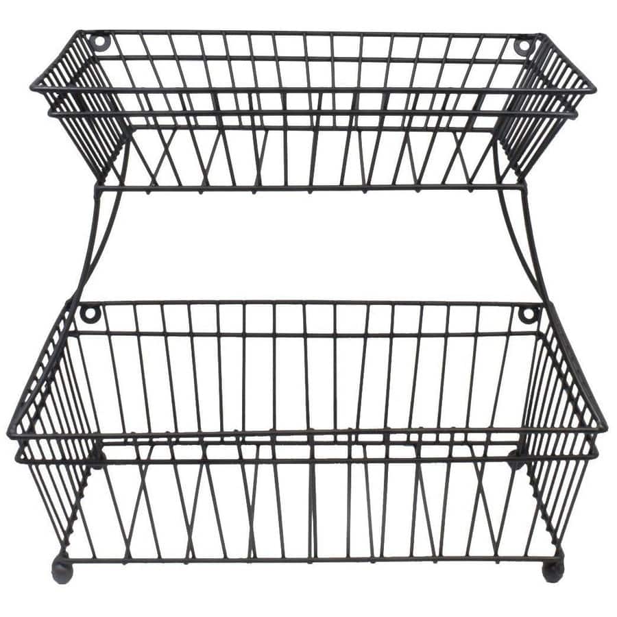 Sorbus Metal Basket, 2 Tier Countertop Rack, for Bathroom, Countertop, Household Items, Kitchen Storage Organizer