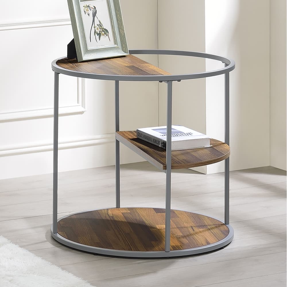 Carmicha Contemporary 24-inch Steel 2-Shelf Side Table by Furniture of America