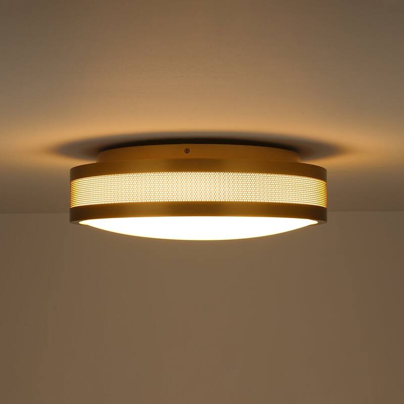 Modern Mesh Design Round Dimmable LED Flush Mount Ceiling Light