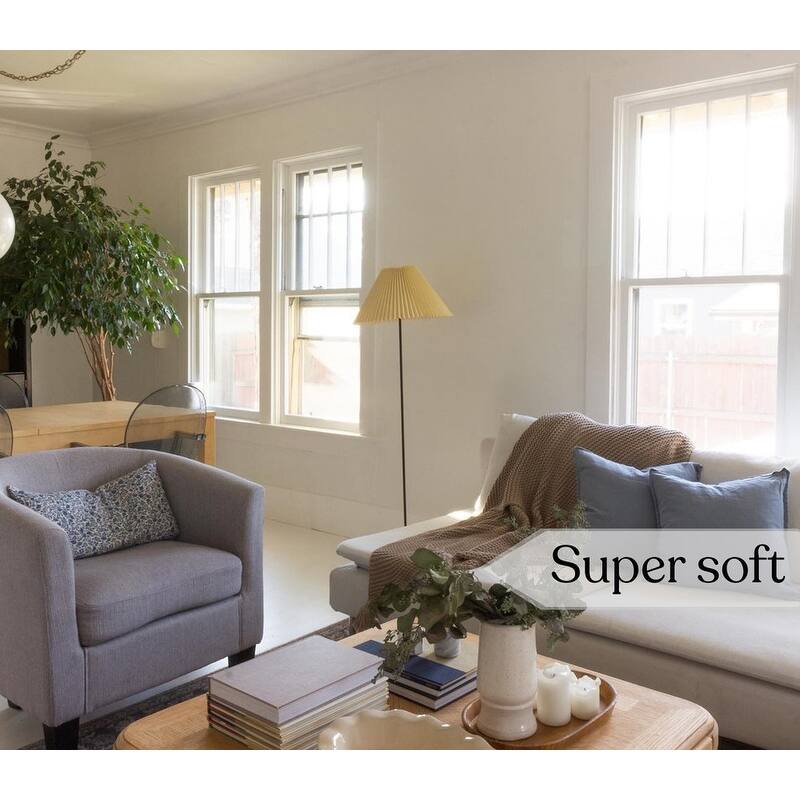 Organic Cotton Chunky Knit Oversized Throw Blankets, 50"X70"