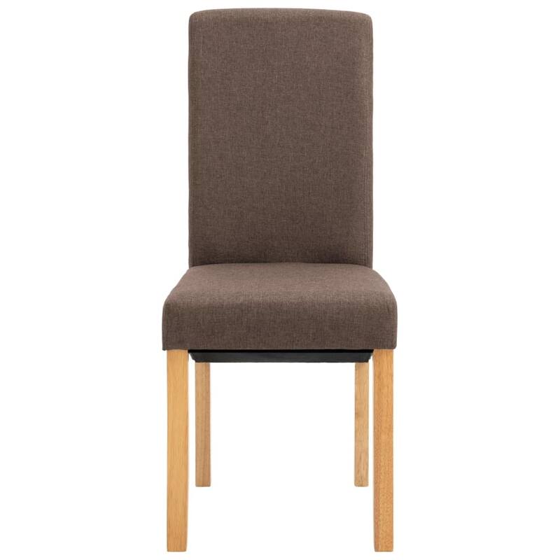 vidaXL Dining Chairs 4 pcs Brown Fabric