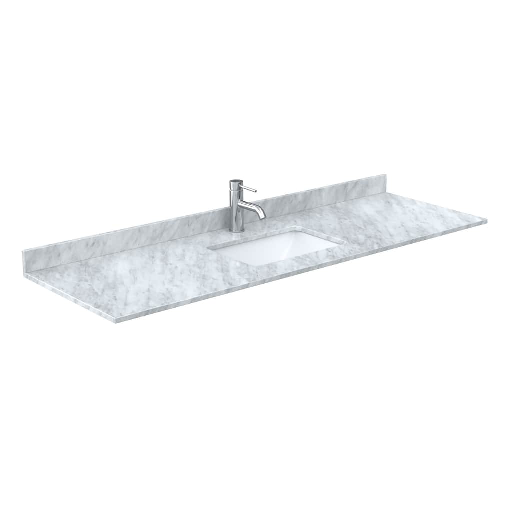 Wyndham Collection WCVVCA166STOPUNS-NAT 66" Marble Vanity Top with
