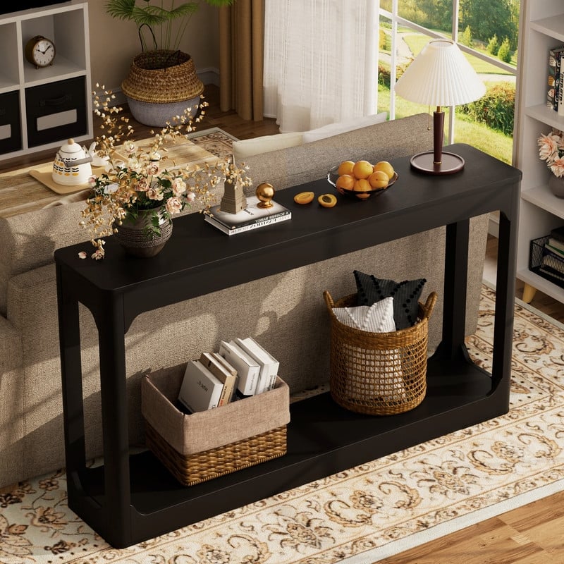 Modern 55.1" Wooden Console Table Sofa Table for Entryways and Living Room