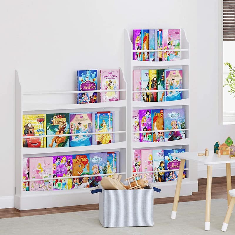 UTEX Kids Bookshelf,Children's Bookcases and Storage, Kids Bookcase Rack Wall for Bedroom,Study Living Room,White