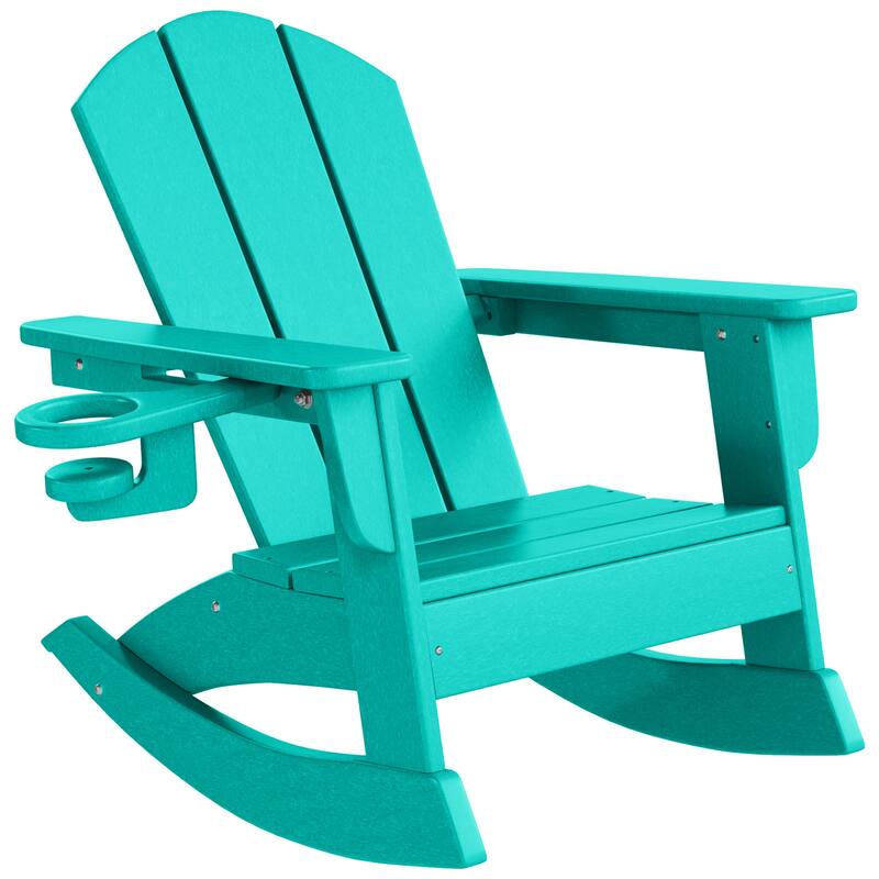 Laguna Kids Outdoor Poly Adirondack Rocking Chair with Side Table 3-Piece Set